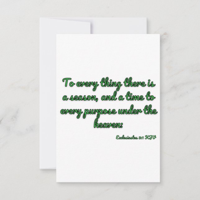 Ecclesiates 3:1 KJV Bible Verse Flat Greeting Card (Front)