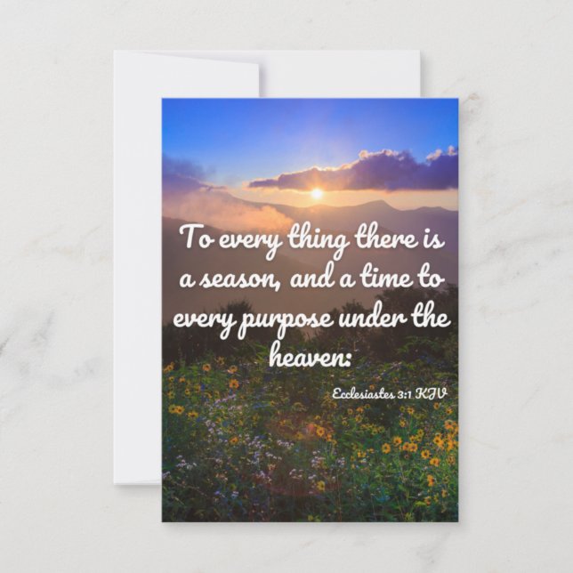 Ecclesiates 3:1 KJV Bible Verse Pic Flat Greeting Card (Front)