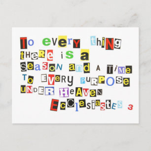 Ecclesiates 3 Ransom Note Style Postcard