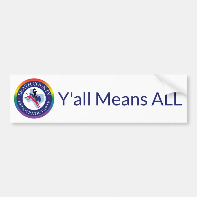 ECDP Pride Bumper Sticker - Y'all Means ALL (Front)