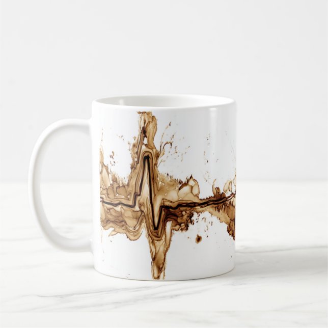ECG Coffee Stain Art Nursing Coffee Mug (Left)