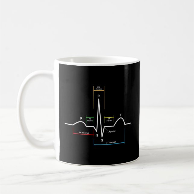 Ecg Ekg Heartbeat Coffee Mug (Left)