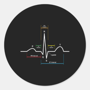 Ecg Ekg Hebeat Classic Round Sticker