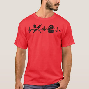 Ecg Heartbeat Graphic Cake Baking Pastry Biscuit B T-Shirt