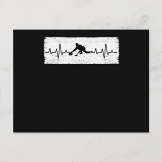 ECG pulse curling stone winter sports curler Postcard