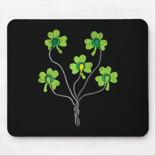 Ecg Shamrock St Patricks Day Funny Nurse Shamrock  Mouse Mat