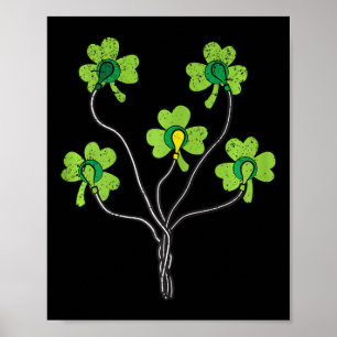 Ecg Shamrock St Patricks Day Funny Nurse Shamrock Poster