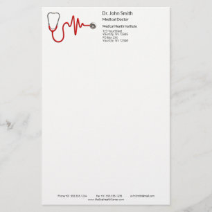 ECG Wave EKG Stethoscope Heartbeat Line Medical Stationery