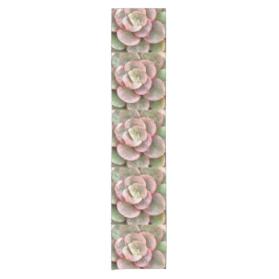 Echeveria Cactus Succulent Acrylic Painting Short Table Runner