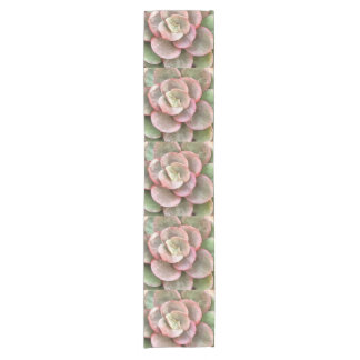 Echeveria Cactus Succulent Acrylic Painting Short Table Runner