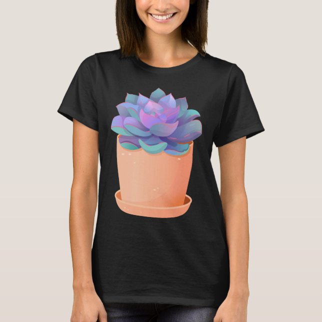 Echeveria Perle von Nurnberg Succulent Plan Women T-Shirt (Front)