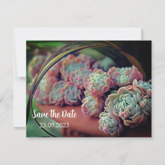 Echeveria Rose Succulent Save the Date Holiday Card