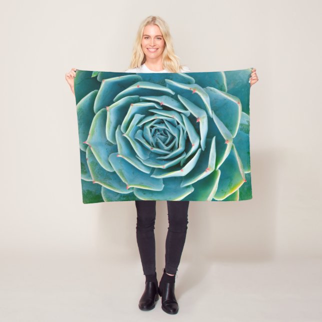 Echeveria Rosette, Secret Garden of Marrakech Fleece Blanket (In Situ)