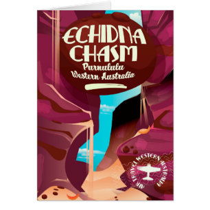 Echidna Chasm cartoon travel poster