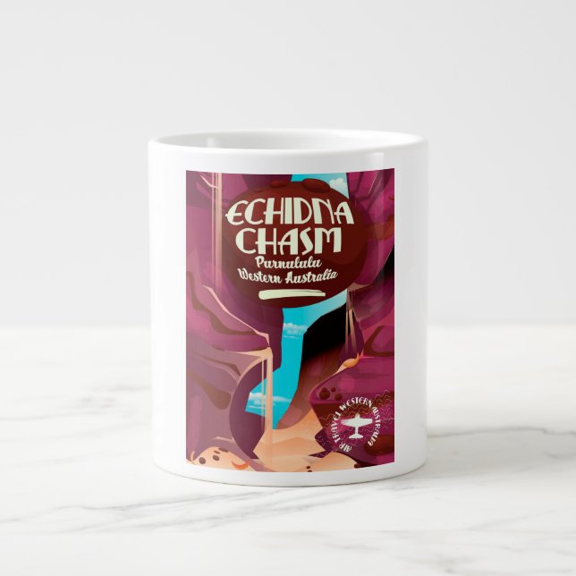 Echidna Chasm cartoon travel poster Large Coffee Mug (Front)