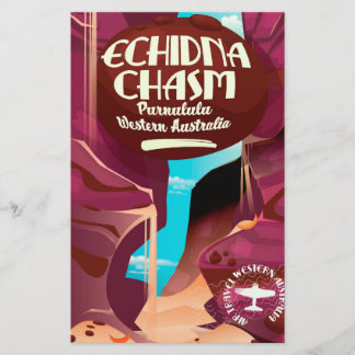 Echidna Chasm cartoon travel poster Stationery