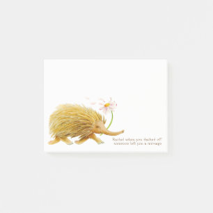Echidnas whimsy watercolor custom post it notes