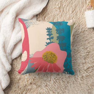 Echinacea Abstract Artistic Modern Colour Blocks   Cushion