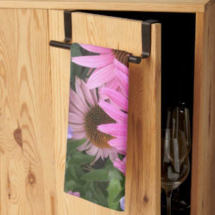 Echinacea coneflowers tea towel