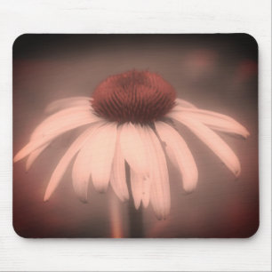 Echinacea Flower Vintage Black And White  Mouse Mat