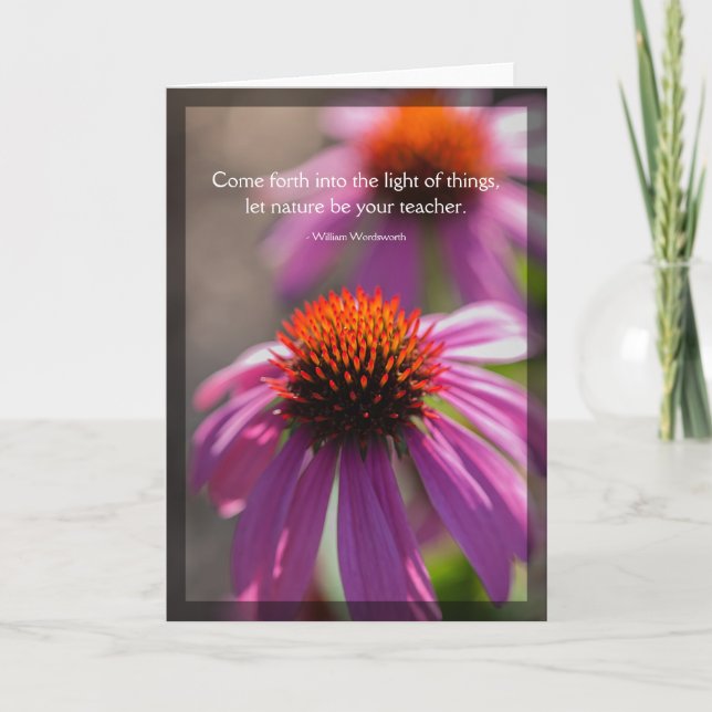Echinacea Nature Quote Blank Card (Front)