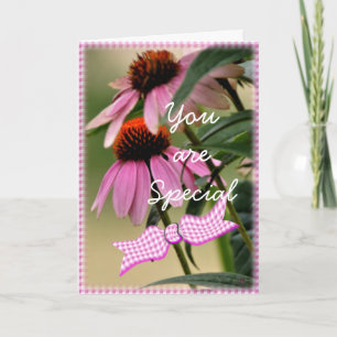 Echinacea & Seersucker card-customise any occasion Thank You Card