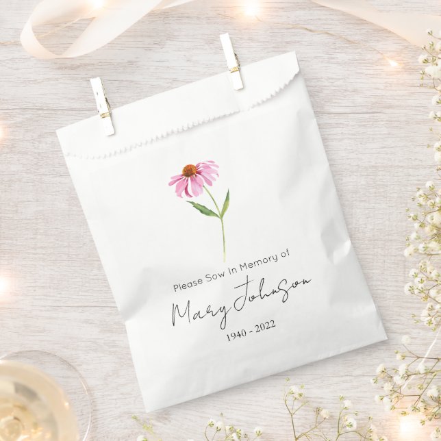Echinacea | Simple Seed packet Funeral  Favour Bags (Clipped)