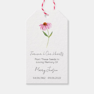 Echinacea Simple Seed Packet Funeral Gift Tags