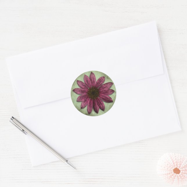 Echinacea - Single Lady Classic Round Sticker (Envelope)