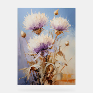 Echinops - Impasto Floral Acrylic Sign