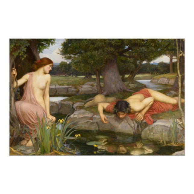 Echo and Narcissus by John William Waterhouse Poster (Front)