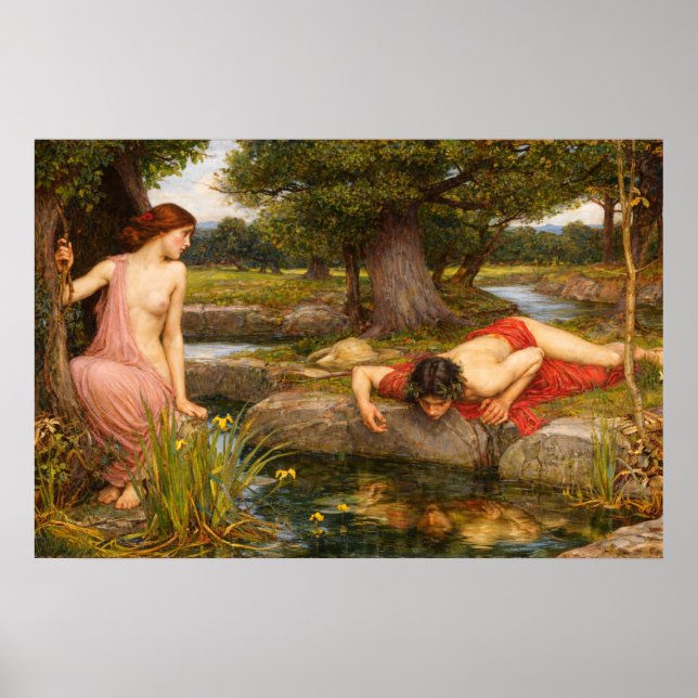 Echo and Narcissus by John William Waterhouse Poster (Front)