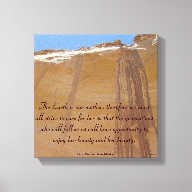 Echo Canyon, New Mexico Tribute to Mother Earth Canvas Print (Front)