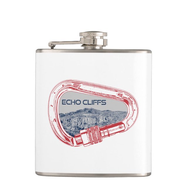 Echo Cliffs California Rock Climbing Carabiner Hip Flask (Front)