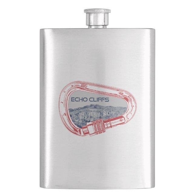 Echo Cliffs California Rock Climbing Carabiner Hip Flask (Front)