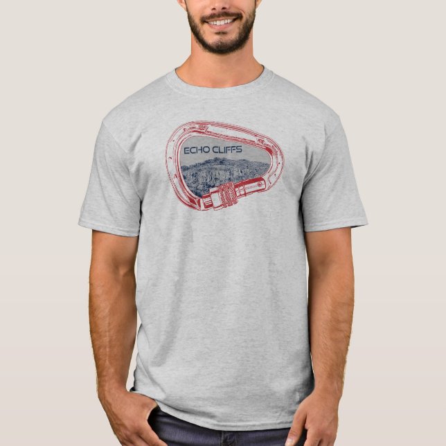 Echo Cliffs California Rock Climbing Carabiner T-Shirt (Front)