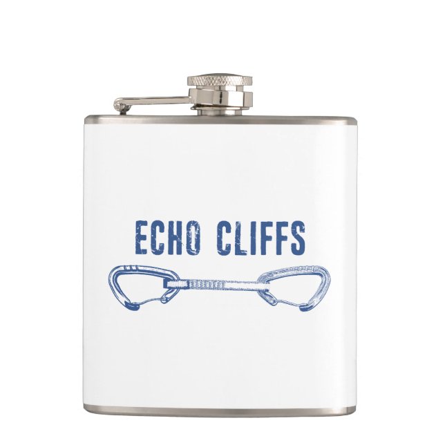 Echo Cliffs California Rock Climbing Quickdraw Hip Flask (Front)