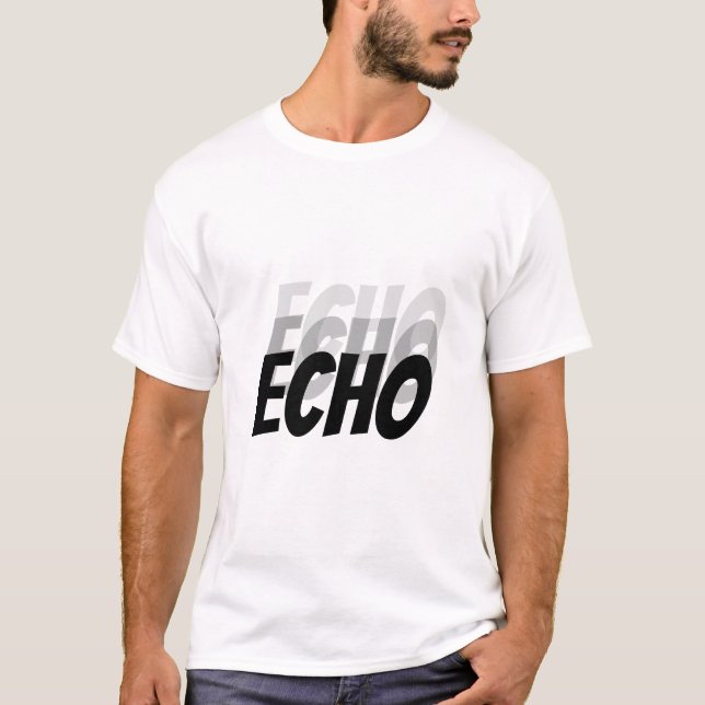 Echo Echo Echo | Minimalist Sound Wave Style T-Shirt (Front)