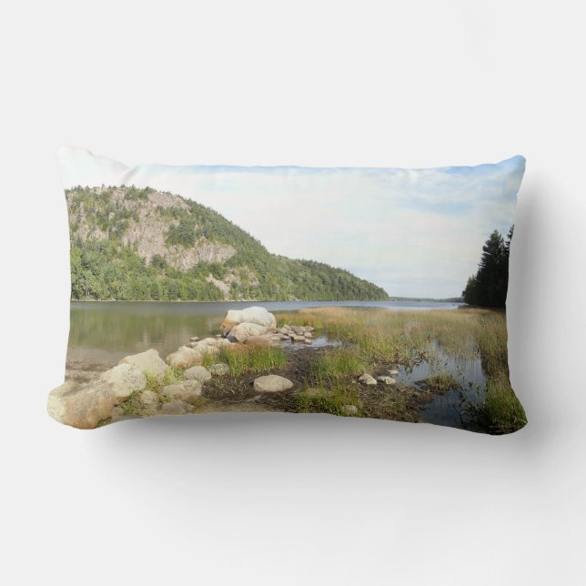 Echo Lake Beach at Acadia National Park Lumbar Cushion (Front)