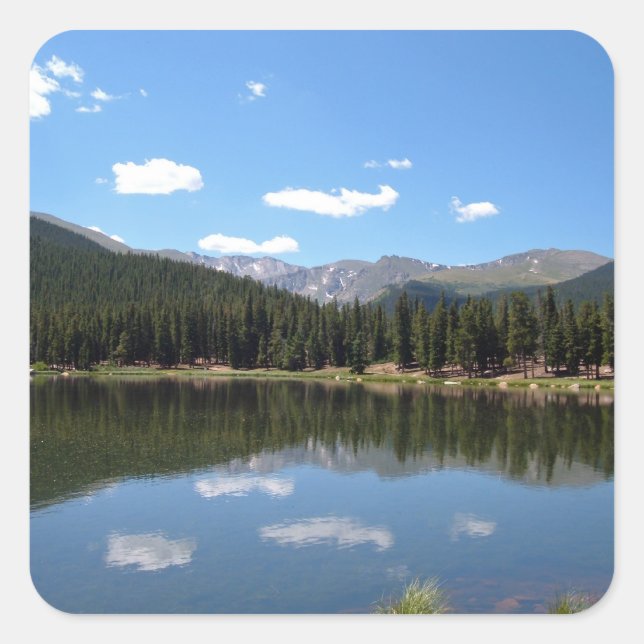 Echo Lake Mt Evans Colorado Square Sticker (Front)