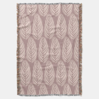 Echo Leaves Mauve Dust Blush Beige Throw Blanket