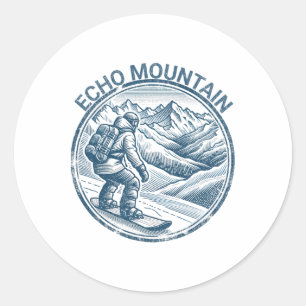Echo Mountain Colorado Snowboarding Snowboarder  Classic Round Sticker