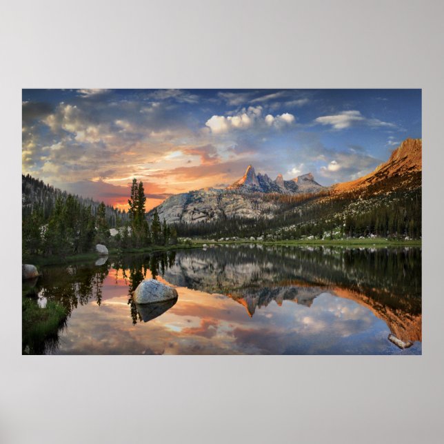 Echo Peaks Sunset from Echo Lake - Yosemite Poster (Front)