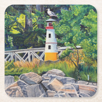 Echo Point Lighthouse Square Paper Coaster