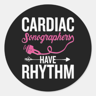 Echo Sonographer Cardiography Ultrasound Tech Card Classic Round Sticker