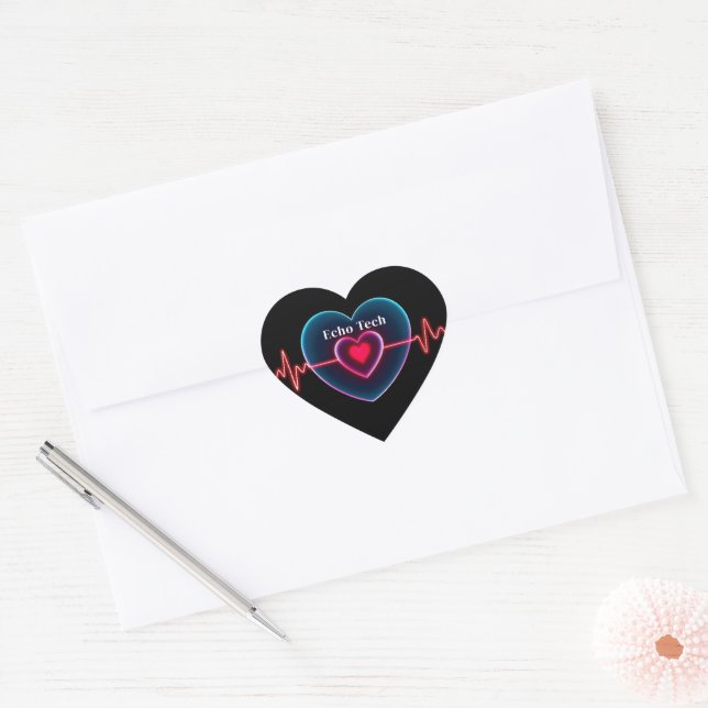 Echo Tech | Heartbeat | EKG Heart Sticker (Envelope)