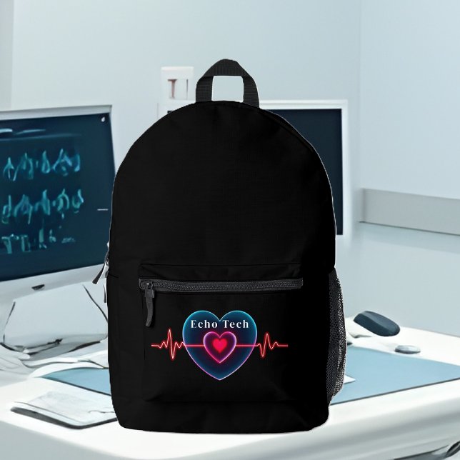 Echo Tech | Heartbeat | EKG Printed Backpack (Echo Tech _ Heartbeat _ EKG Printed Backpack )