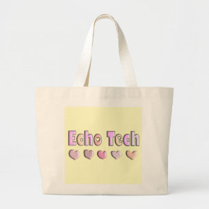 Echo Tech PINK HEARTS Design Gifts Large Tote Bag