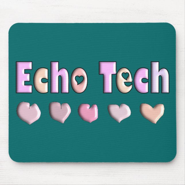 Echo Tech PINK HEARTS Design Gifts Mouse Mat (Front)
