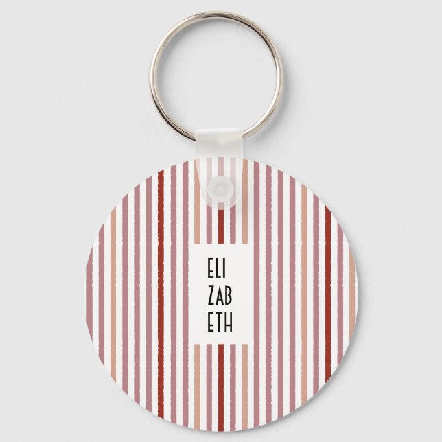 Echo Trails Custom Metal Keyring – Pink Stripes (Back)